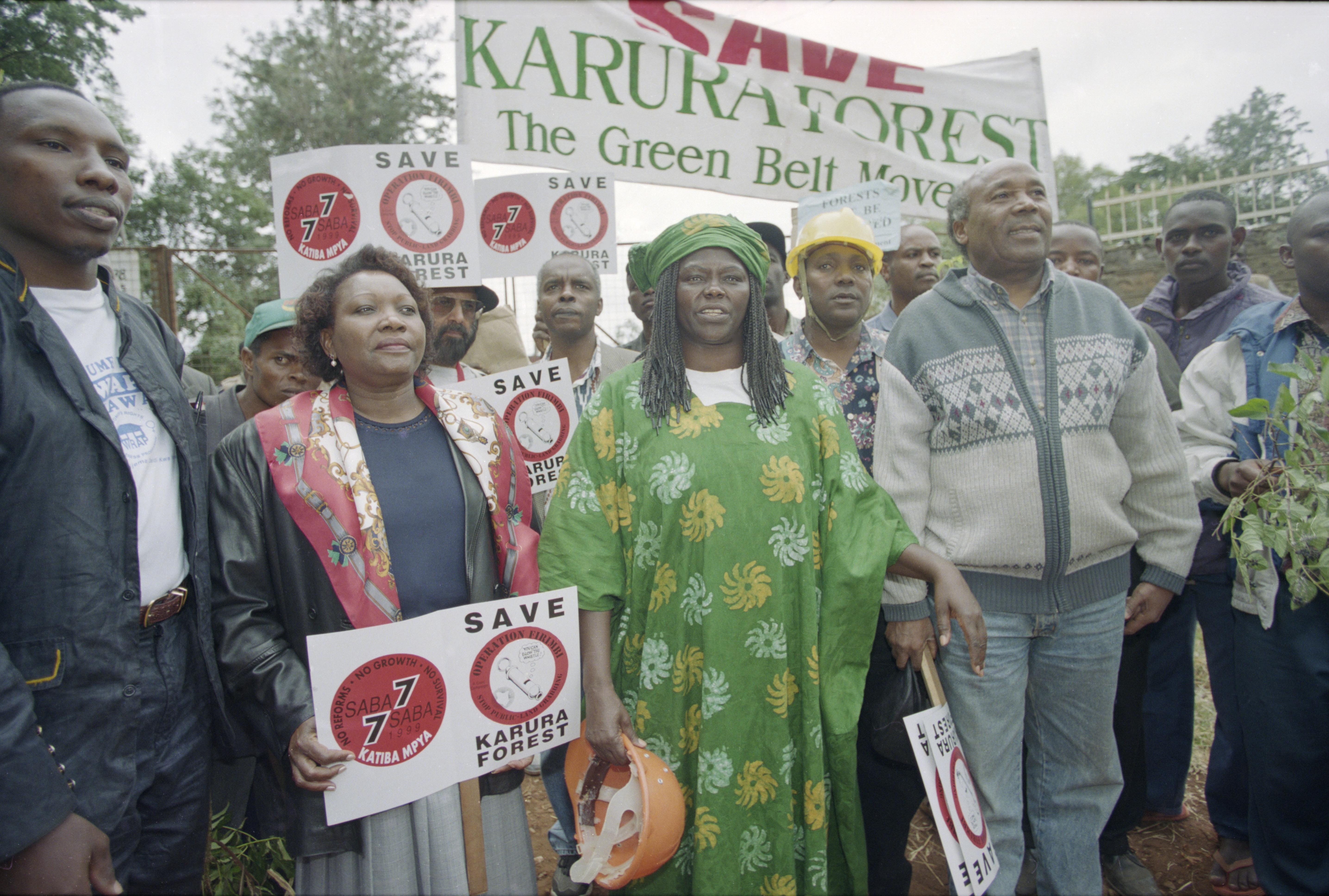 Nobel Prize winner Prof, Wangari Maathai fights for Karura forest